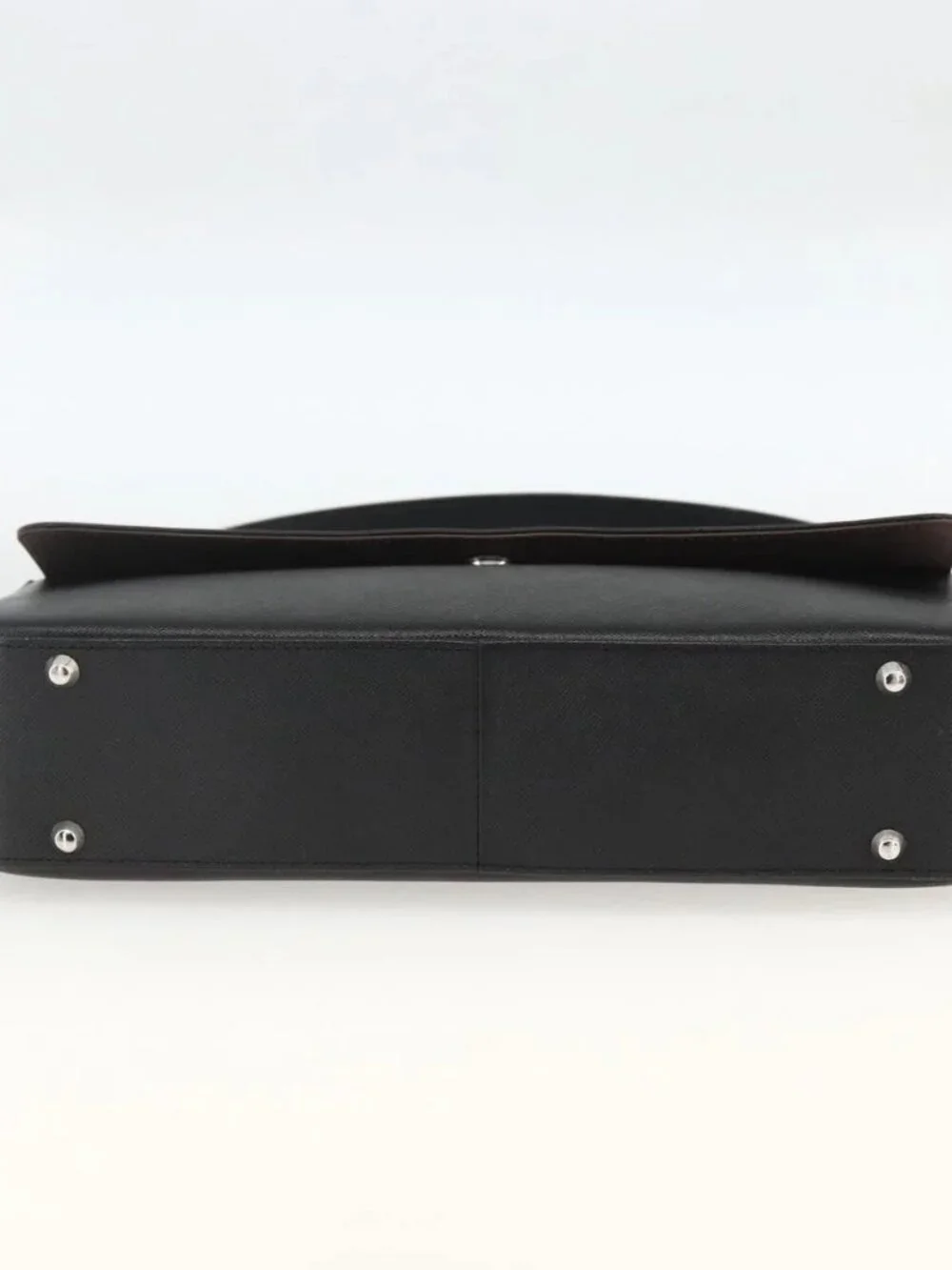 BURBERRY Shoulder Bag Leather Black Silver Auth ep13804 - Picture 10 of 16